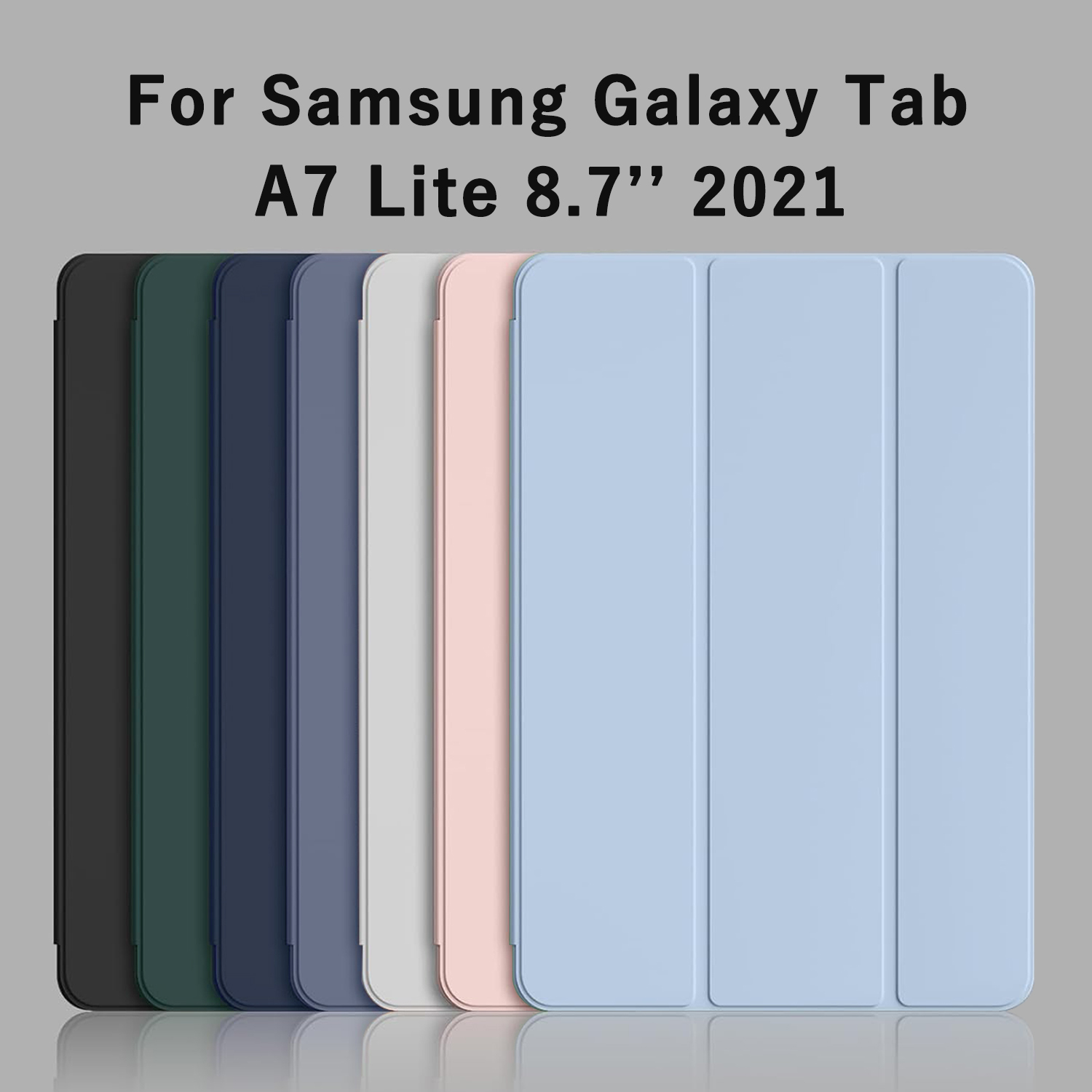 For Tab A7 Lite 8.7'' 2021 SM-T220 SM-T225 Tri-fold Flip Case Magnetic Stand PU Leather Protective Cover